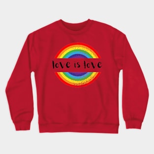 Gay Pride Vintage Rainbow LGBT Love Is Love Crewneck Sweatshirt